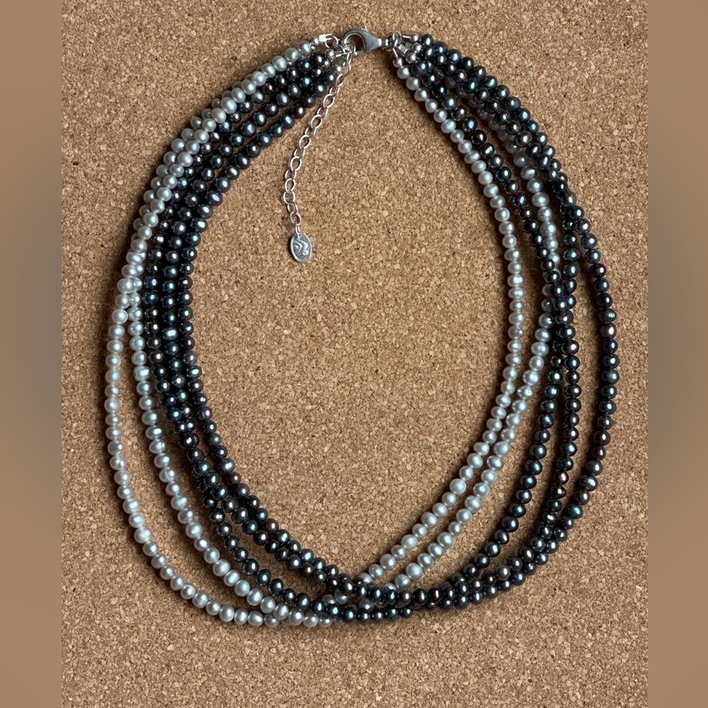 Silpada 5-Strand Freshwater Gray and Black Pearl Necklace